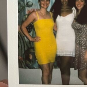 Herve Leger Yellow Bodycon Bandage Dress